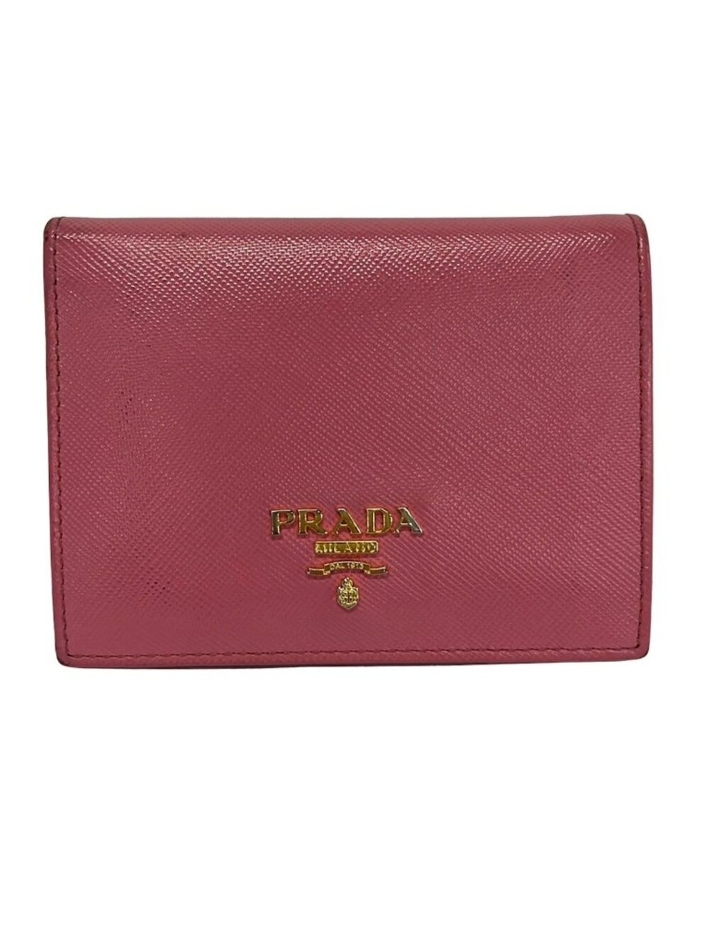 Prada Bifold Wallet Pink Leather
